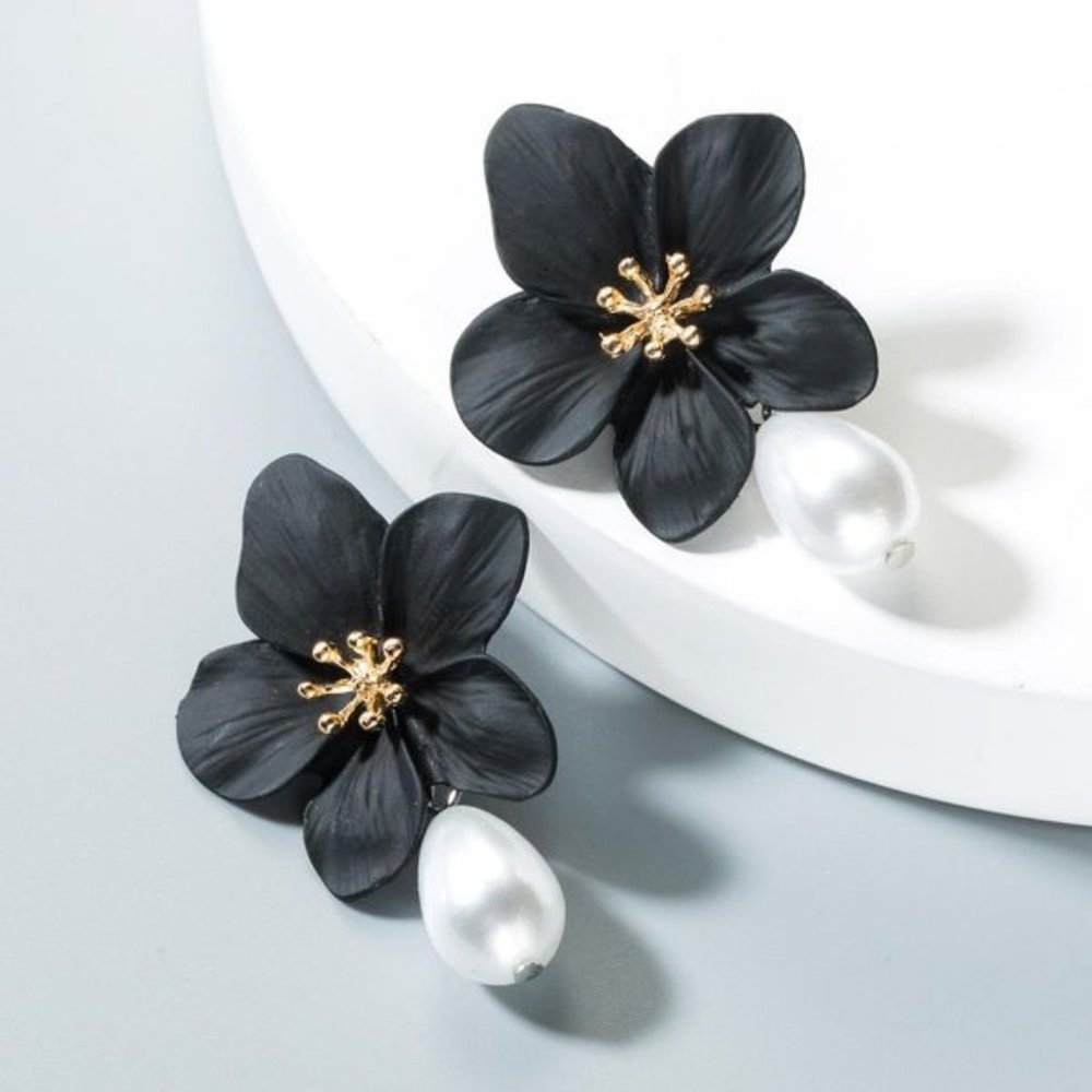 ❤️❤️ Earrings Pearl Flowers